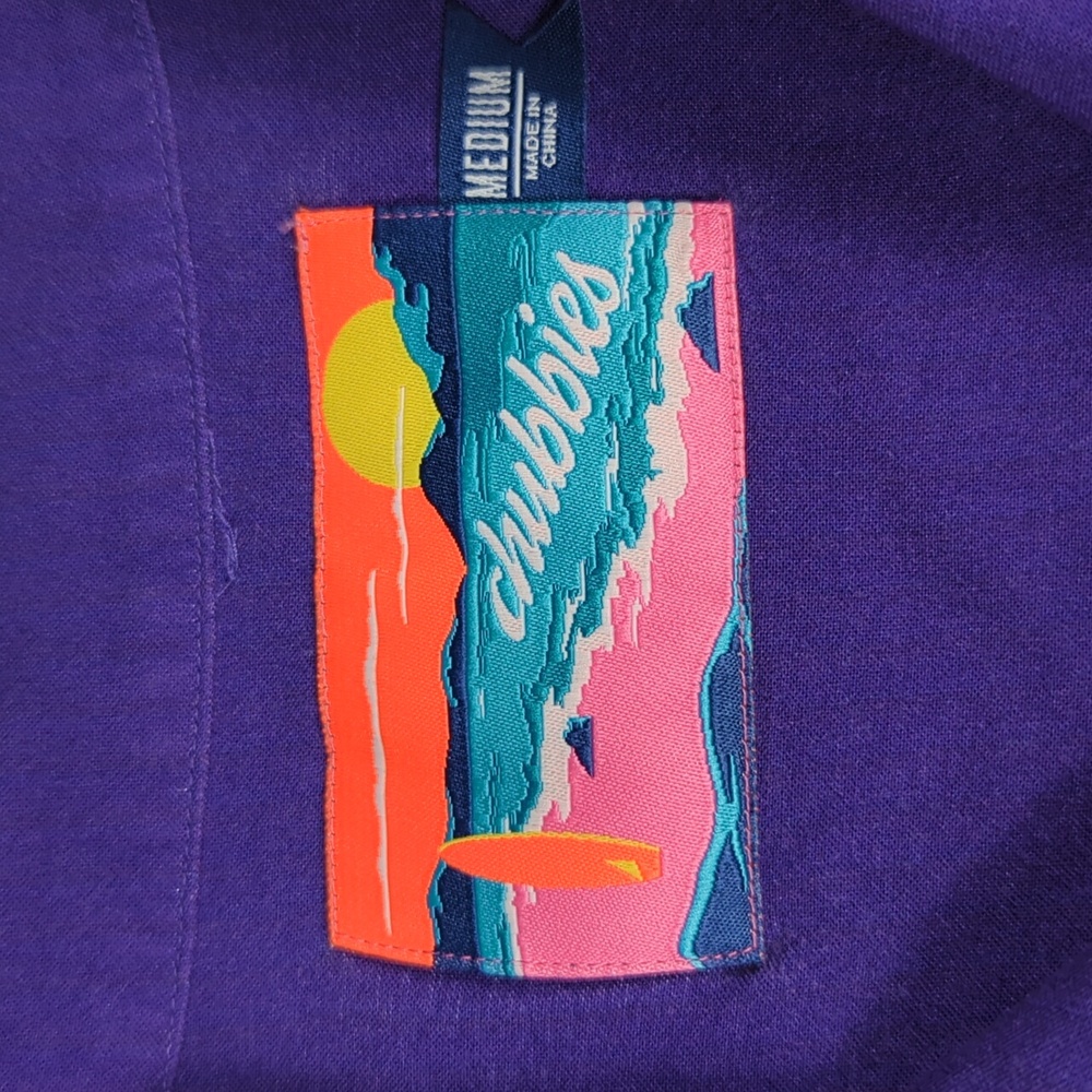 Chubbies Beach Surf Scene Lightweight Mens Short Sleeve Button-down Mens Medium - Picture 3 of 5